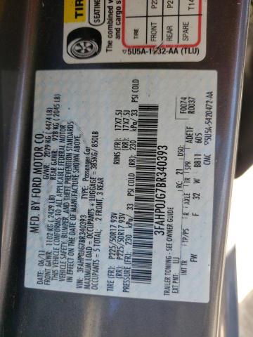 3FAHP0JG7BR340393 Ford Fusion Sel 2011. Фото: 9