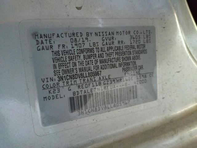 3N1CN8DV8LL805967 Nissan Versa S 2020. Фото: 9