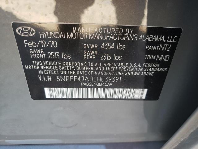 2020 HYUNDAI SONATA SEL 5NPEF4JA0LH039391