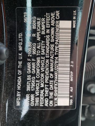 2019 HONDA CIVIC - SHHFK7H44KU227814