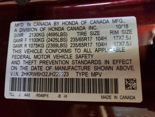 2018 HONDA CR-V LX 2HKRW6H32JH229923