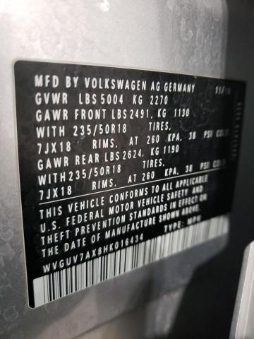 2017 VOLKSWAGEN TIGUAN SPO WVGUV7AX8HK016434