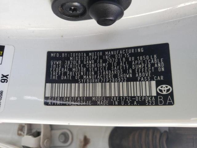 2015 TOYOTA COROLLA L - 5YFBURHE7FP280922