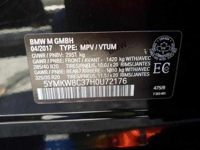 2017 BMW X6 M 5YMKW8C37H0U72176