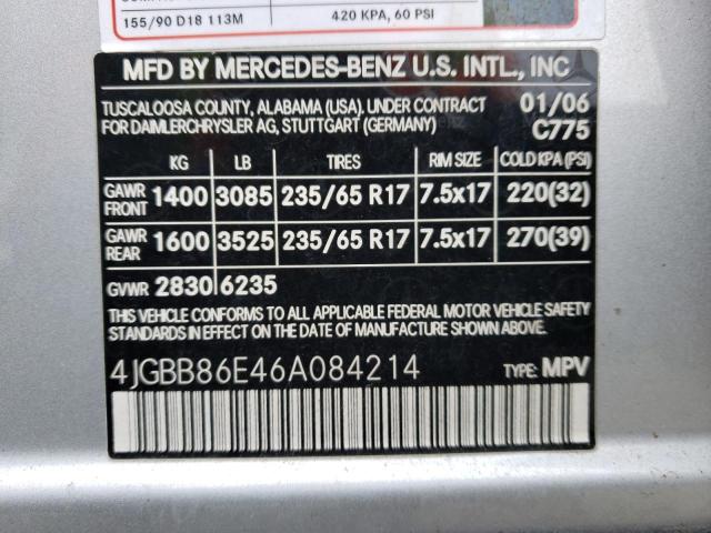 4JGBB86E46A084214 Mercedes-Benz Ml 350 2006. Фото: 9