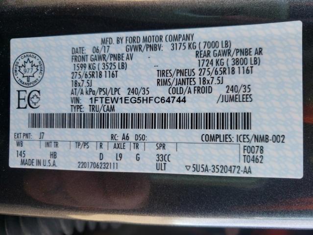 2017 FORD F150 SUPER 1FTEW1EG5HFC64744