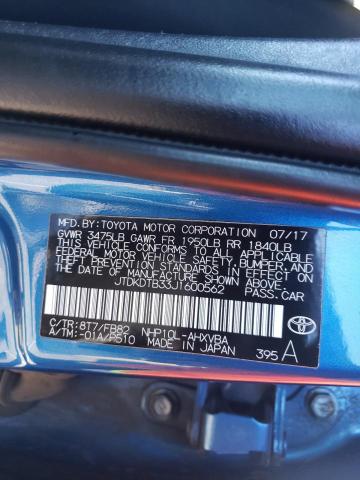 2018 TOYOTA PRIUS C JTDKDTB33J1600562