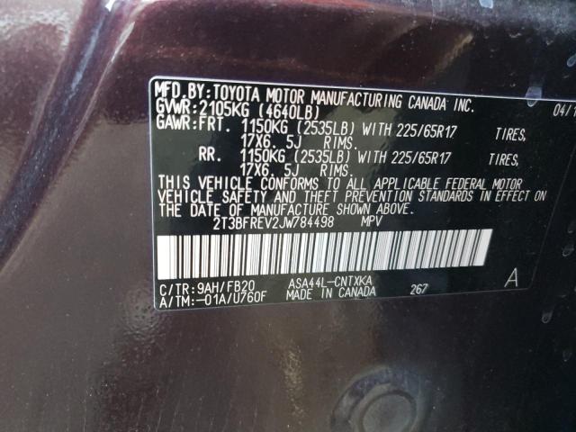 2018 TOYOTA RAV4 LE 2T3BFREV2JW784498