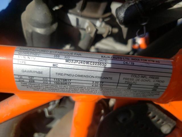 2019 KTM 390 DUKE MD2JPJ401KC223630