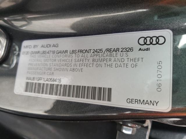 2020 AUDI S3 PREMIUM WAUB1GFF1LA058415