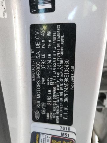 2019 KIA FORTE FE 3KPF24AD9KE133430