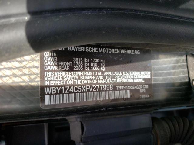 2015 BMW I3 REX WBY1Z4C5XFV277998