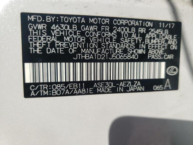 2018 LEXUS IS 300 JTHBA1D21J5065840