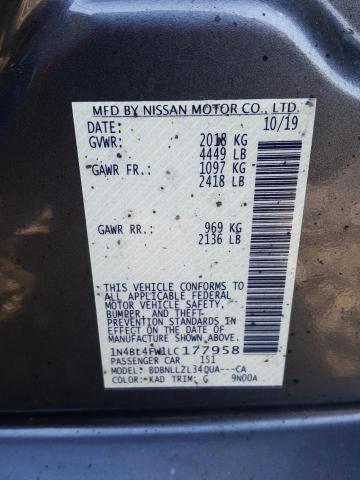 2020 NISSAN ALTIMA PLA 1N4BL4FW1LC177958