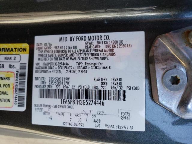 1FA6P8TH3G5274446 Ford Mustang 2016. Фото: 9