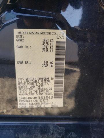 2021 NISSAN ALTIMA SV 1N4BL4DV5MN361543