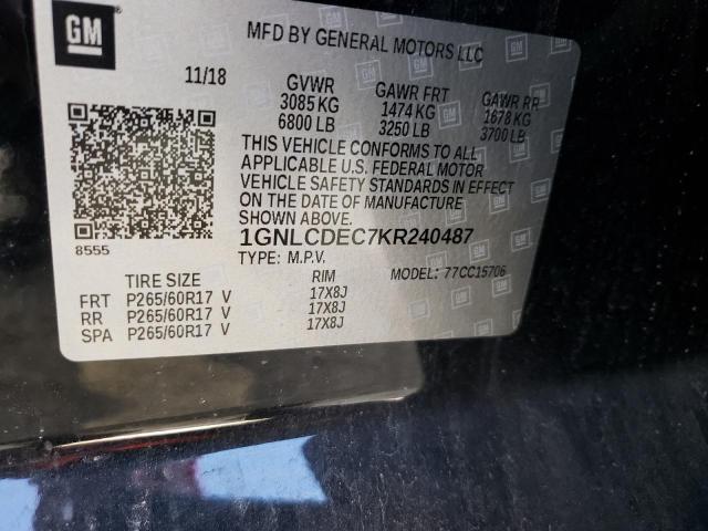 2019 CHEVROLET TAHOE POLI 1GNLCDEC7KR240487