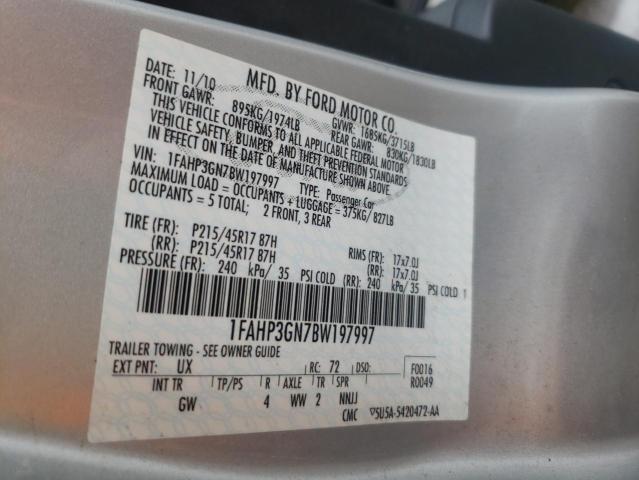 2011 FORD FOCUS SES - 1FAHP3GN7BW197997