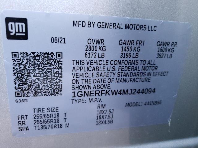 1GNERFKW4MJ244094 | 2021 CHEVROLET TRAVERSE L