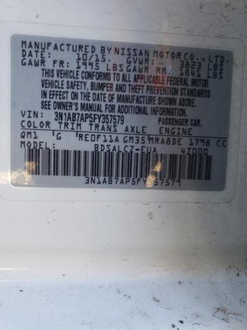 2015 NISSAN SENTRA S - 3N1AB7AP5FY357579