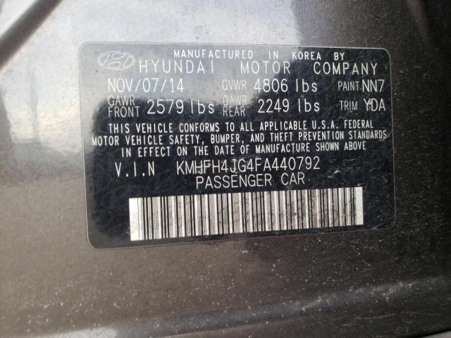 2015 HYUNDAI AZERA LIMI KMHFH4JG4FA440792