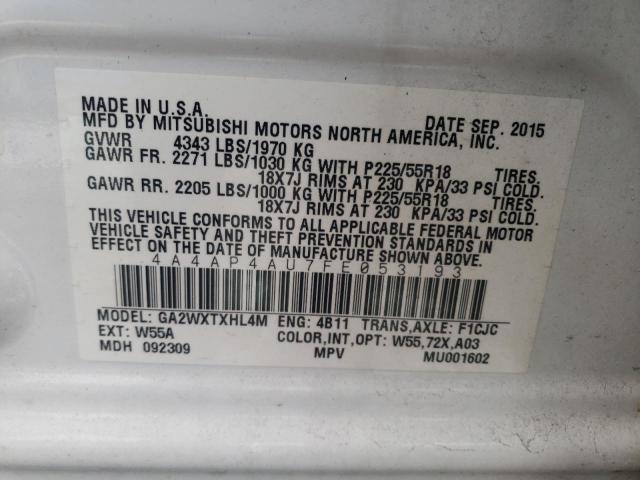 4A4AP4AU7FE053193 Mitsubishi Outlander 2015. Фото: 9