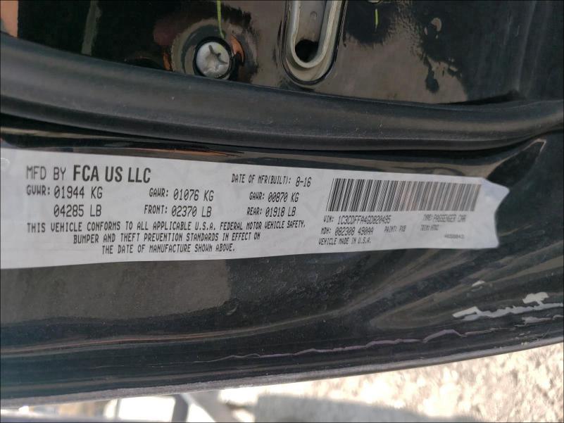 2016 DODGE DART SXT S 1C3CDFFA4GD820495