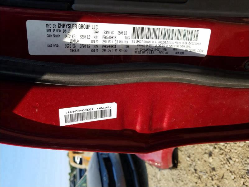 2012 JEEP GRAND CHER 1C4RJEAG5CC167521