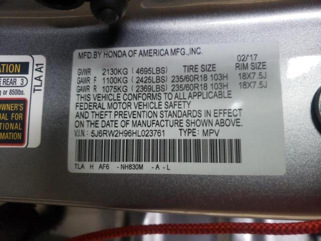 2017 HONDA CR-V TOURI 5J6RW2H96HL023761