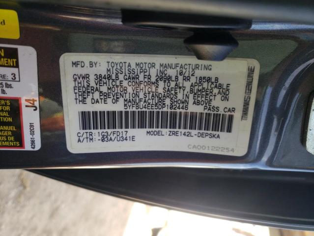 2013 TOYOTA COROLLA BA - 5YFBU4EE5DP102446