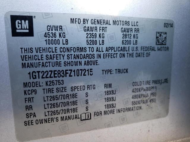 2015 GMC SIERRA K25 1GT22ZE83FZ107215