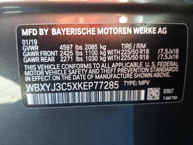 2019 BMW X2 SDRIVE2 WBXYJ3C5XKEP77285
