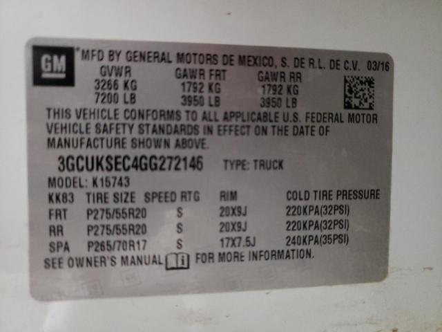 2016 CHEVROLET SILVERADO 3GCUKSEC4GG272146
