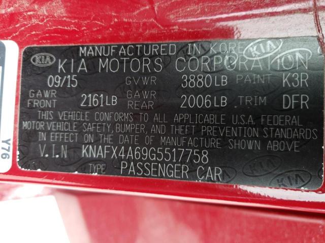 2016 KIA FORTE LX KNAFX4A69G5517758