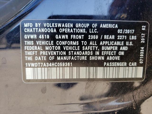 1VWDT7A34HC059361 Volkswagen Passat R-L 2017. Фото: 9
