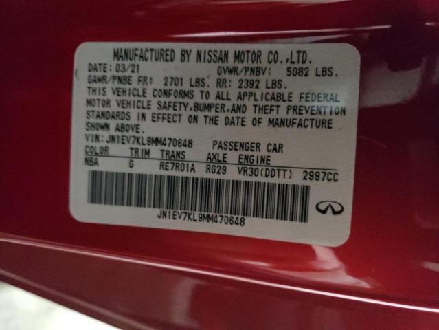 2021 INFINITI Q60 LUXE JN1EV7KL9MM470648