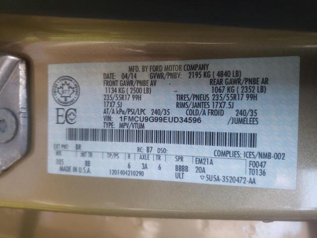 1FMCU9G99EUD34596 Ford Escape Se 2014. Фото: 9