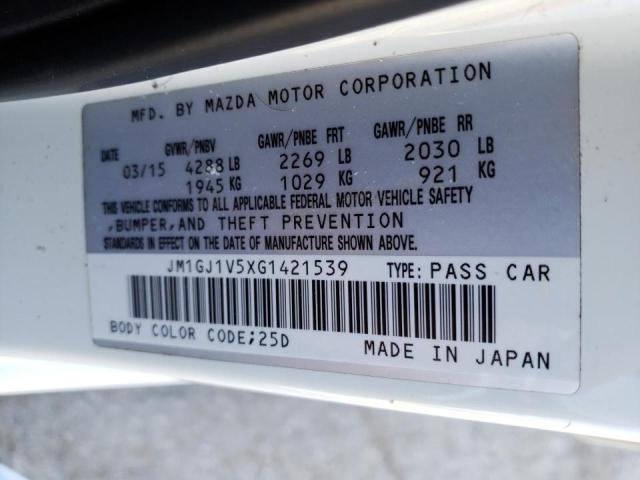 2016 MAZDA 6 TOURING JM1GJ1V5XG1421539