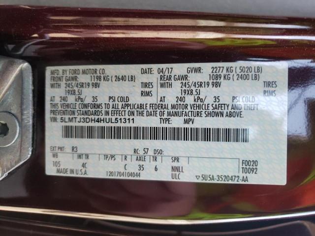 2017 LINCOLN MKC RESERV 5LMTJ3DH4HUL51311
