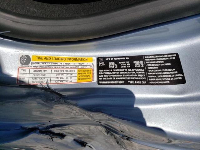 2017 BUICK CASCADA PR W04WH3N53HG078987