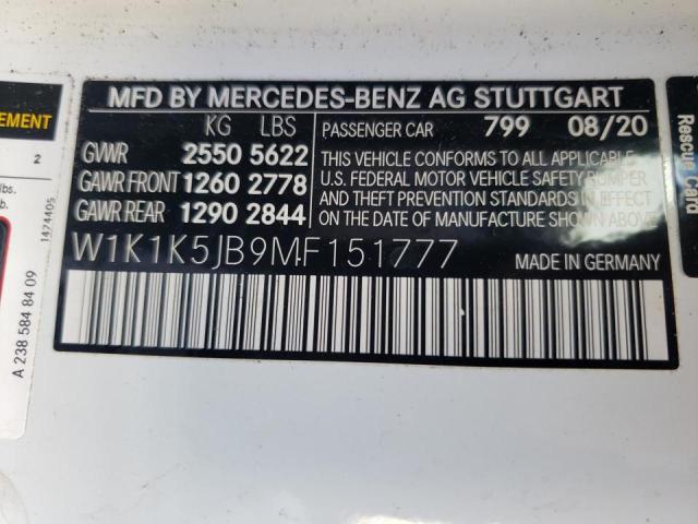 2021 MERCEDES-BENZ E 450 W1K1K5JB9MF151777