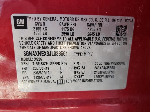2018 CHEVROLET EQUINOX PR 3GNAXNEX9JL338561