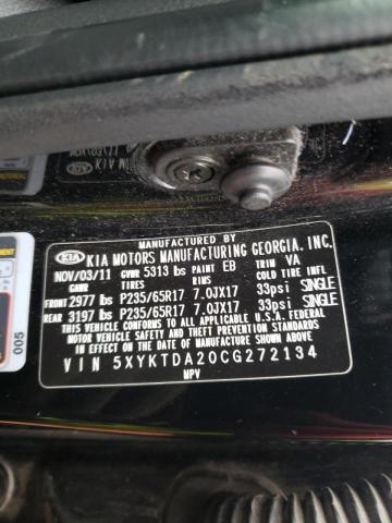 5XYKTDA20CG272134 Kia Sorento Ba 2012. Фото: 9