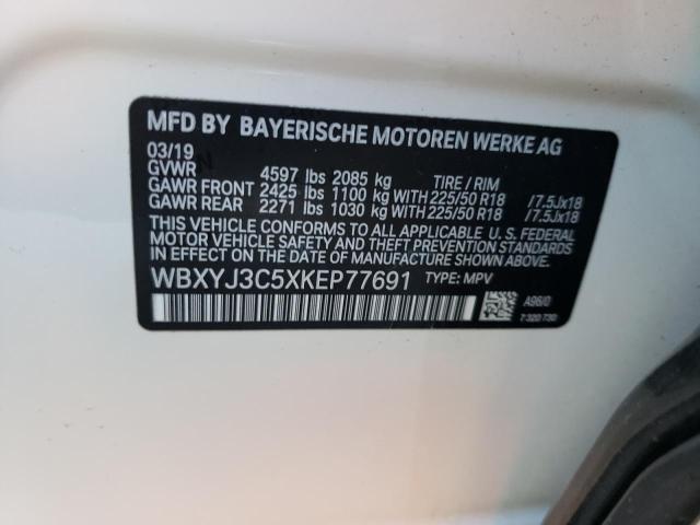 2019 BMW X2 SDRIVE2 WBXYJ3C5XKEP77691