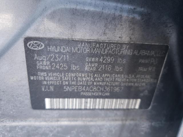 5NPEB4AC8CH361967 Hyundai Sonata Gls 2012. Фото: 9