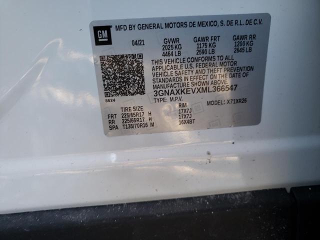 3GNAXKEVXML366547 Chevrolet Equinox Lt 2021. Фото: 9