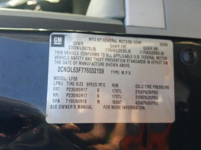 2CNDL63F776032159 Chevrolet Equinox Lt 2007. Фото: 9