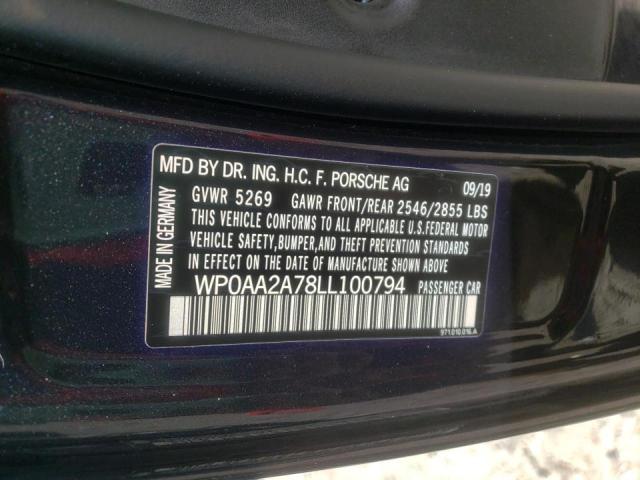 2020 PORSCHE PANAMERA B WP0AA2A78LL100794