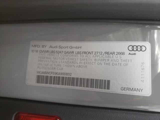 2019 AUDI RS5 WUABWCF59KA900892