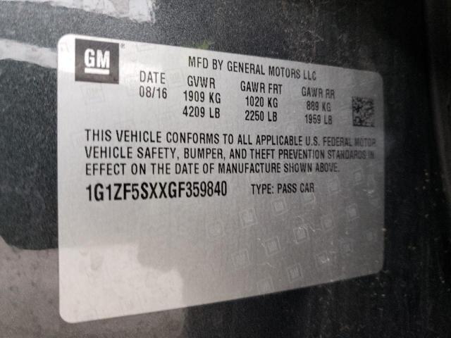 2016 CHEVROLET MALIBU LT 1G1ZF5SXXGF359840